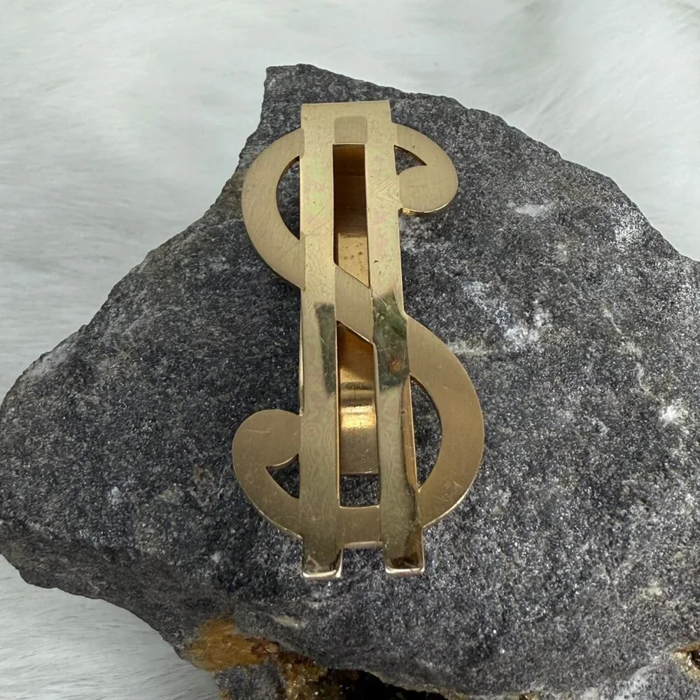 Gold Tone Dollar Sign Money Clip 2